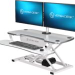 VERSADESK® PowerPro Stehtisch-Konverter, 91,4 x 61 cm, elektrisch, höhenverstellbar, Sitz-zu-Steh-Schreibtischerhöhung mit Tastaturablage und USB-Hub, ergonomischer Arbeitsplatz für Zuhause und Büro,