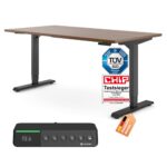 Ergotopia Desktopia Pro X Elektrisch höhenverstellbarer Schreibtisch, Ergonomischer Stehtisch für Büro oder Home Office (Weiß, Gestell Weiß, 180 x 80 cm)