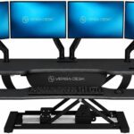 VERSADESK PowerPro Elektrischer Stehpult-Konverter, 122 cm, höhenverstellbar, Sitz-Steh-Schreibtischerhöhung für mehrere Monitore, motorisierter Desktop-Arbeitsplatz mit breiter Tastaturablage