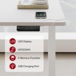 SANODESK Höhenverstellbarer Schreibtisch 120×80 cm, Dual-Motor Steh-Sitz Tisch mit 3-stufigen Beinen & USB, leises Premium-System mit Memory-Funktion und Kollisionsschutz (Weiß+Weiß)
