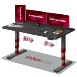 SANODESK Höhenverstellbarer Schreibtisch 120×80 cm, Dual-Motor Steh-Sitz Tisch mit 3-stufigen Beinen & USB, leises Premium-System mit Memory-Funktion und Kollisionsschutz (Weiß+Weiß)