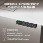 Ergotopia Desktopia Pro X Elektrisch höhenverstellbarer Schreibtisch, Ergonomischer Stehtisch für Büro oder Home Office (Weiß, Gestell Weiß, 180 x 80 cm)