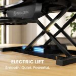 VERSADESK PowerPro™ Elektrischer Stehtisch-Konverter, höhenverstellbar, Sitz- und Stehpult-Erhöhung, Laptop- und Dual-Monitor-Desktop-Arbeitsplatz mit breiter Tastaturablage und USB-Anschluss, Schwarz