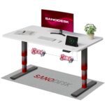 SANODESK Höhenverstellbarer Schreibtisch 120×80 cm, Dual-Motor Steh-Sitz Tisch mit 3-stufigen Beinen & USB, leises Premium-System mit Memory-Funktion und Kollisionsschutz (Weiß+Weiß)