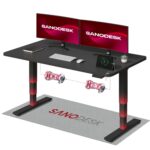 SANODESK Höhenverstellbarer Schreibtisch 120×80 cm, Dual-Motor Steh-Sitz Tisch mit 3-stufigen Beinen & USB, leises Premium-System mit Memory-Funktion und Kollisionsschutz (Weiß+Weiß)