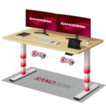 SANODESK Höhenverstellbarer Schreibtisch 120×80 cm, Dual-Motor Steh-Sitz Tisch mit 3-stufigen Beinen & USB, leises Premium-System mit Memory-Funktion und Kollisionsschutz (Weiß+Weiß)