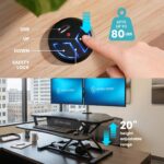 VERSADESK PowerPro Elektrischer Stehpult-Konverter, 122 cm, höhenverstellbar, Sitz-Steh-Schreibtischerhöhung für mehrere Monitore, motorisierter Desktop-Arbeitsplatz mit breiter Tastaturablage