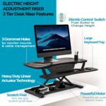 VERSADESK PowerPro Elektrischer Stehpult-Konverter, 122 cm, höhenverstellbar, Sitz-Steh-Schreibtischerhöhung für mehrere Monitore, motorisierter Desktop-Arbeitsplatz mit breiter Tastaturablage